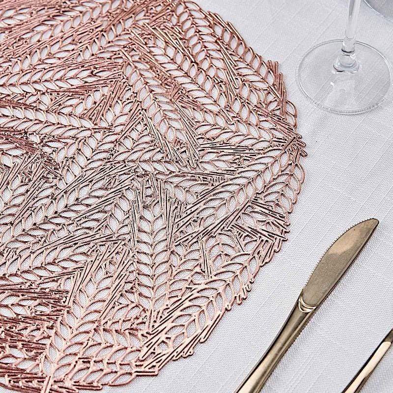 6 pcs 15" wide Wheat Round Vinyl Placemats