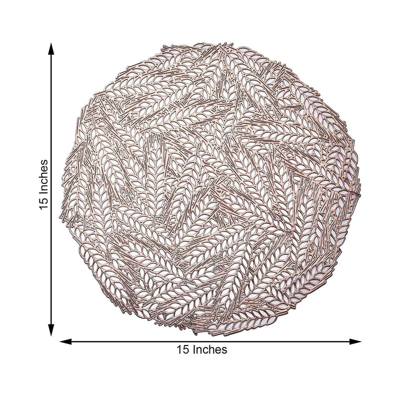 6 pcs 15" wide Wheat Round Vinyl Placemats
