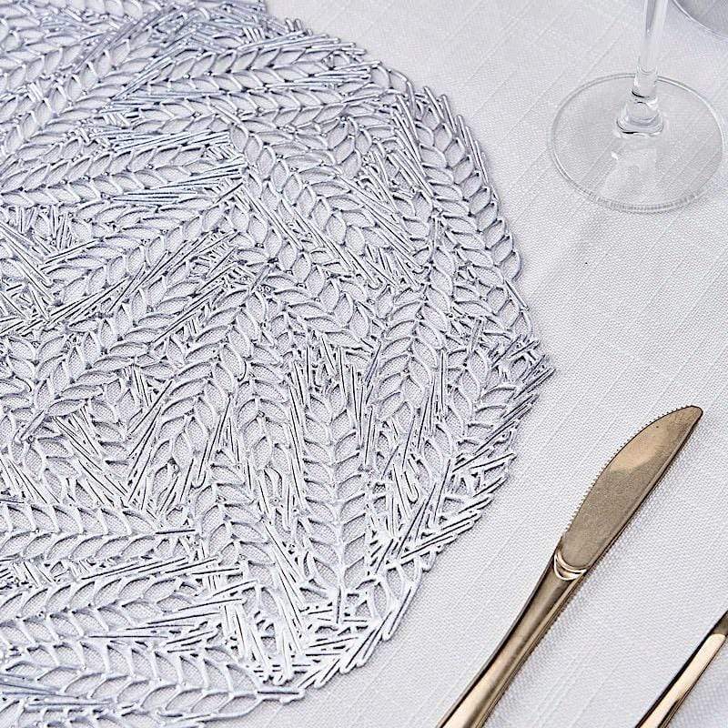6 pcs 15" wide Wheat Round Vinyl Placemats