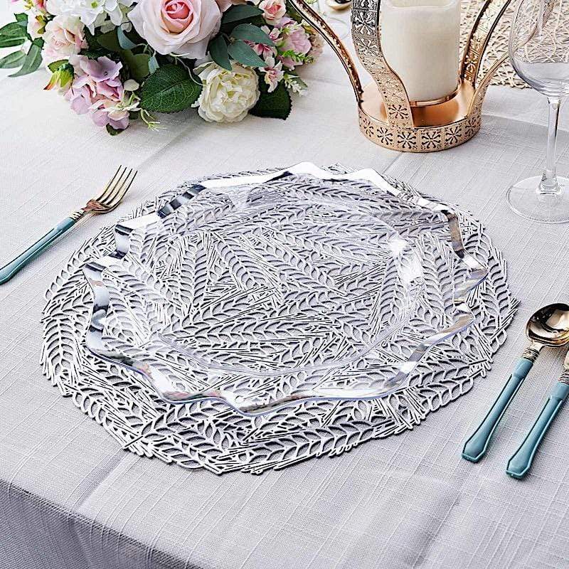 6 pcs 15" wide Wheat Round Vinyl Placemats