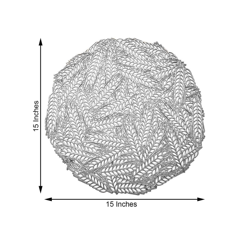 6 pcs 15" wide Wheat Round Vinyl Placemats