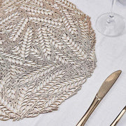 6 pcs 15" wide Wheat Round Vinyl Placemats