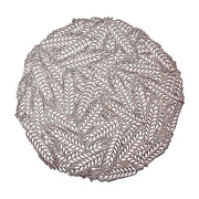 6 pcs 15" wide Wheat Round Vinyl Placemats PLMAT_VIN17_054