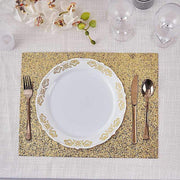6 pcs 16" Rectangle Glittered Faux Leather Placemats