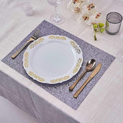 6 pcs 16" Rectangle Glittered Faux Leather Placemats