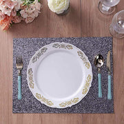 6 pcs 16" Rectangle Glittered Faux Leather Placemats
