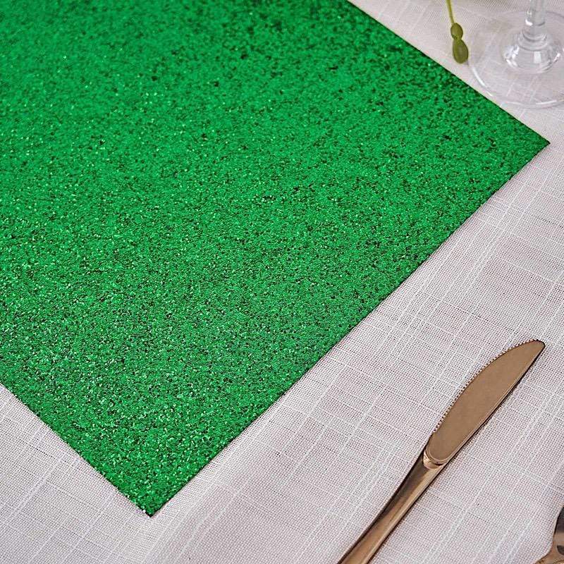 6 pcs 16" Rectangle Glittered Faux Leather Placemats