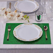 6 pcs 16" Rectangle Glittered Faux Leather Placemats