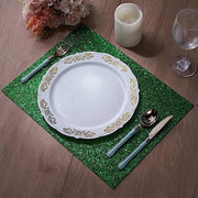 6 pcs 16" Rectangle Glittered Faux Leather Placemats