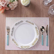 6 pcs 16" Rectangle Glittered Faux Leather Placemats