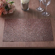 6 pcs 16" Rectangle Glittered Faux Leather Placemats