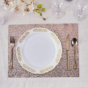 6 pcs 16" Rectangle Glittered Faux Leather Placemats