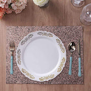 6 pcs 16" Rectangle Glittered Faux Leather Placemats