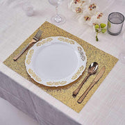 6 pcs 16" Rectangle Glittered Faux Leather Placemats