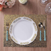 6 pcs 16" Rectangle Glittered Faux Leather Placemats