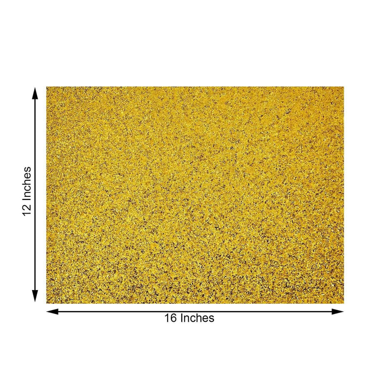 6 pcs 16" Rectangle Glittered Faux Leather Placemats