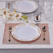 6 pcs 16" Rectangle Glittered Faux Leather Placemats