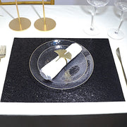 6 pcs 16" Rectangle Glittered Faux Leather Placemats