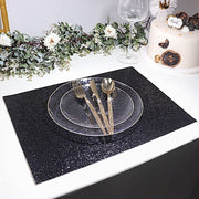 6 pcs 16" Rectangle Glittered Faux Leather Placemats