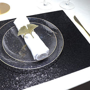 6 pcs 16" Rectangle Glittered Faux Leather Placemats