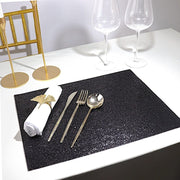 6 pcs 16" Rectangle Glittered Faux Leather Placemats