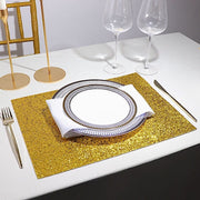 6 pcs 16" Rectangle Glittered Faux Leather Placemats