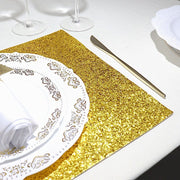 6 pcs 16" Rectangle Glittered Faux Leather Placemats