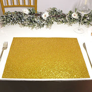 6 pcs 16" Rectangle Glittered Faux Leather Placemats