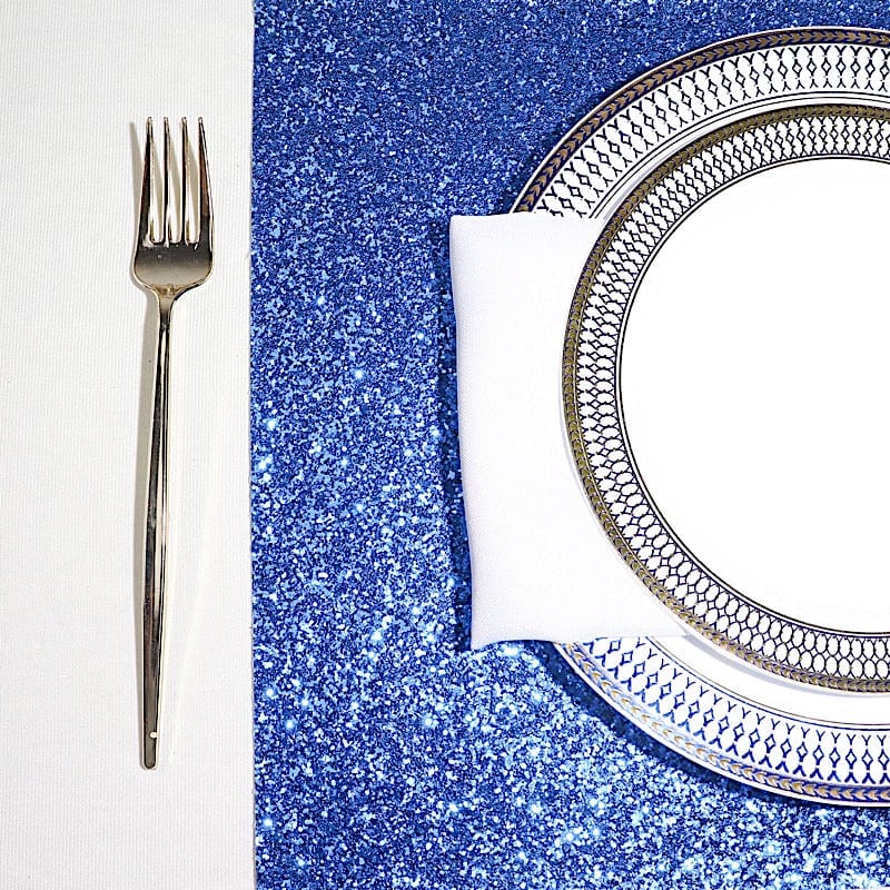 6 pcs 16" Rectangle Glittered Faux Leather Placemats