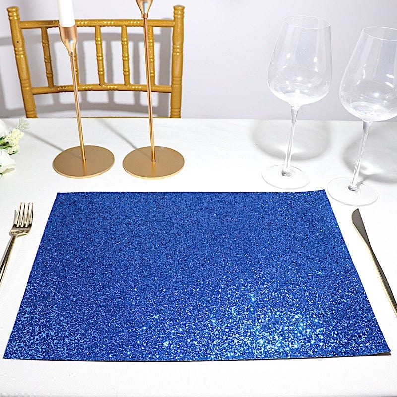 6 pcs 16" Rectangle Glittered Faux Leather Placemats