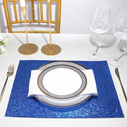 6 pcs 16" Rectangle Glittered Faux Leather Placemats