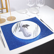 6 pcs 16" Rectangle Glittered Faux Leather Placemats