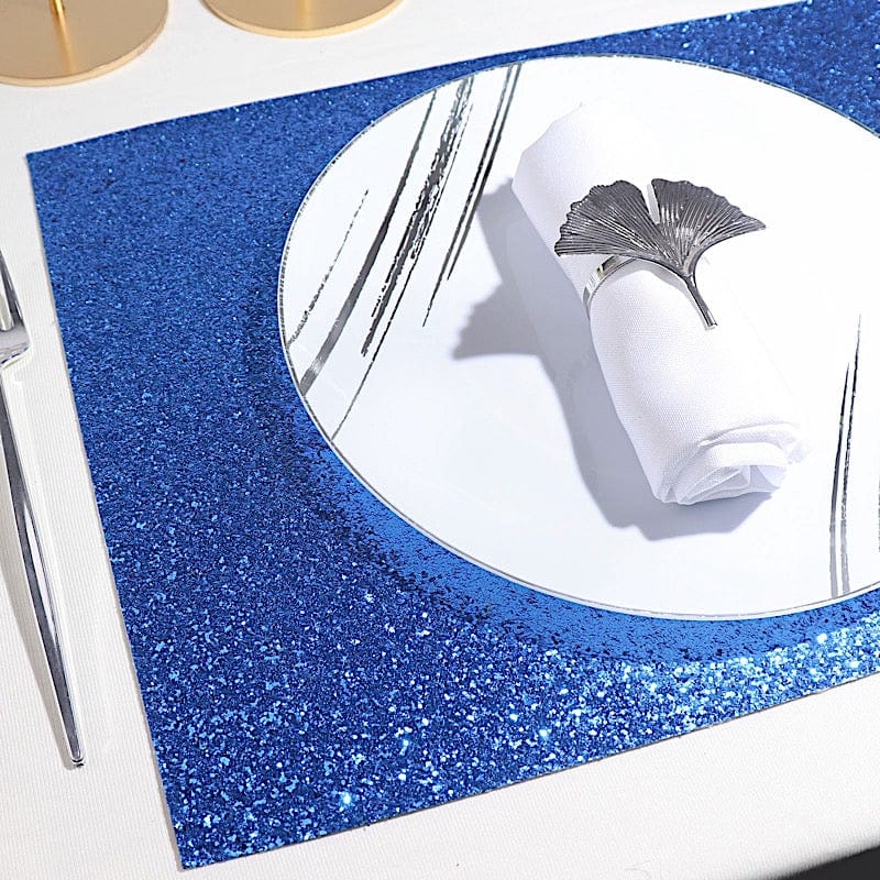 6 pcs 16" Rectangle Glittered Faux Leather Placemats