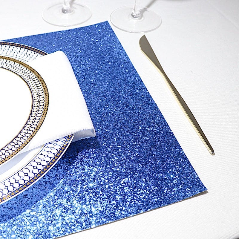 6 pcs 16" Rectangle Glittered Faux Leather Placemats