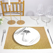 6 pcs 16" Rectangle Glittered Faux Leather Placemats