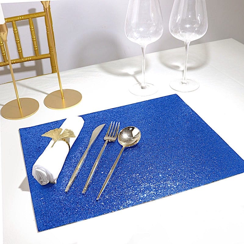 6 pcs 16" Rectangle Glittered Faux Leather Placemats