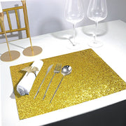 6 pcs 16" Rectangle Glittered Faux Leather Placemats