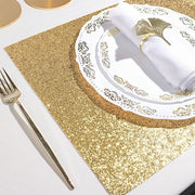 6 pcs 16" Rectangle Glittered Faux Leather Placemats