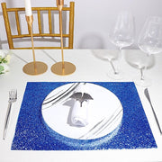 6 pcs 16" Rectangle Glittered Faux Leather Placemats