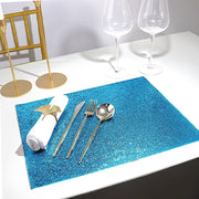 6 pcs 16" Rectangle Glittered Faux Leather Placemats