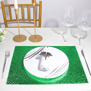 6 pcs 16" Rectangle Glittered Faux Leather Placemats