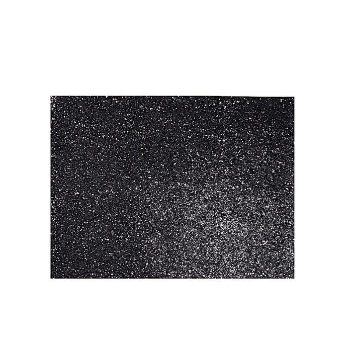 6 pcs 16" Rectangle Glittered Faux Leather Placemats PLMAT_GLIT02_REC_BLK