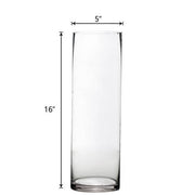 6 pcs 16" tall Cylinder Glass Wedding Centerpieces Vases - Clear VASE_A3_16
