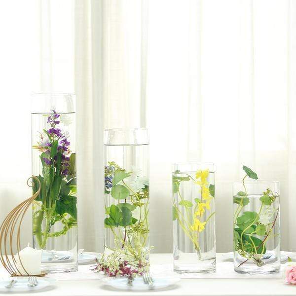 6 pcs 16" tall Cylinder Glass Wedding Centerpieces Vases - Clear VASE_A3_16