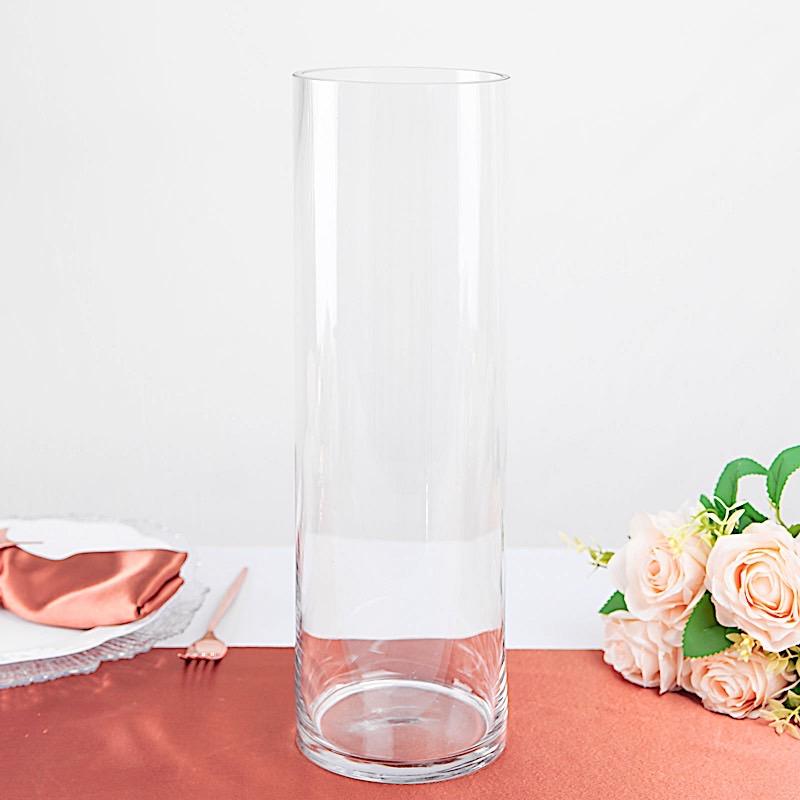6 pcs 16" tall Cylinder Glass Wedding Centerpieces Vases - Clear VASE_A3_16