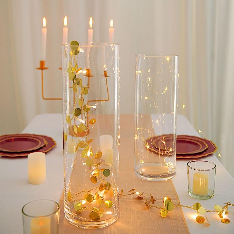 6 pcs 16" tall Cylinder Glass Wedding Centerpieces Vases - Clear VASE_A3_16