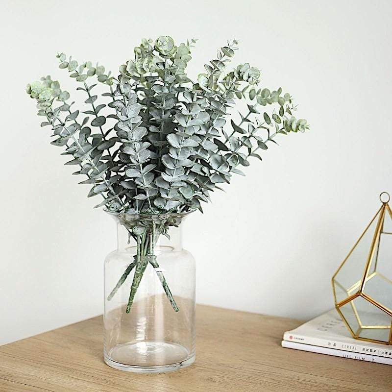 6 pcs 17" Artificial Eucalyptus Bushes Faux Greenery Spray - Frosted Green ARTI_GRN_11_01