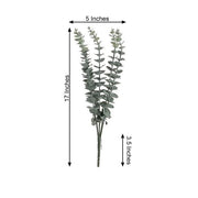 6 pcs 17" Artificial Eucalyptus Bushes Faux Greenery Spray - Frosted Green