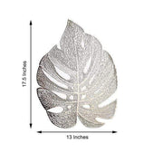 6 pcs 18" Tropical Monstera Leaf Metallic Vinyl Placemats