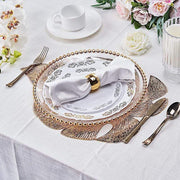 6 pcs 18" Tropical Monstera Leaf Metallic Vinyl Placemats